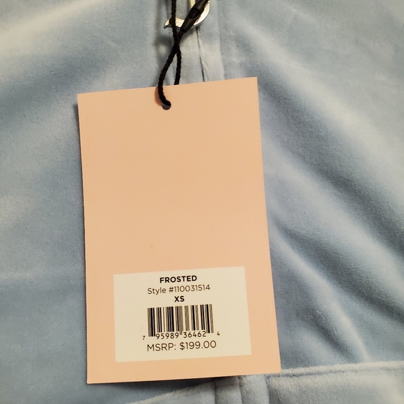 Stylish Juicy Couture tracksuit. Frosted light blue velour with iconic logo. - Picture 10 of 11